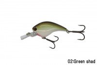 ICHIKAWA FISHING RC Flat Shad 45MD #02 Green Shad