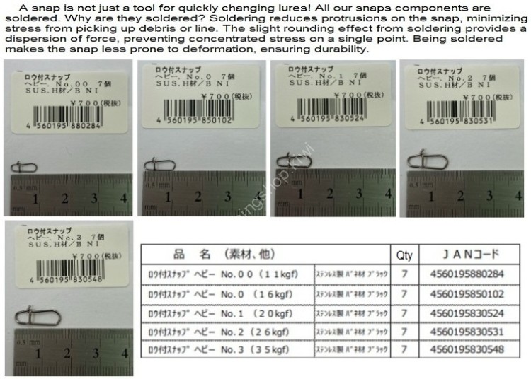 SUGIHARA Soldered Snap Heavy #0