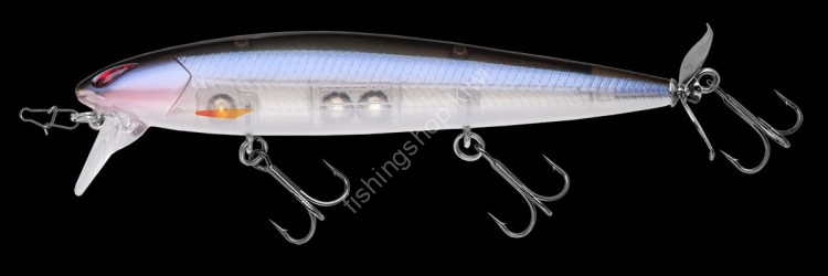 NORIES Laydown Minnow Wake Prop Plus BR-301 Crystal Aurora Ghost