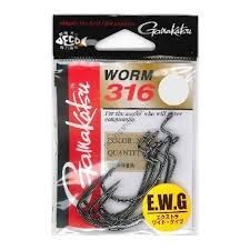 GAMAKATSU Worm 316 [NS Black] #2/0 (7pcs)