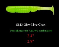 BAIT BREATH T.T. Shad 4" #S813 Glow Lime Chart