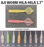 MUSTAD Aji Worm Hila-Hila 1.7" #009 Clear Luminous Silver Lame