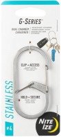 NITE IZE Ni59188 G-Series Dual Chamber Carabiner #4 Stainless Silver