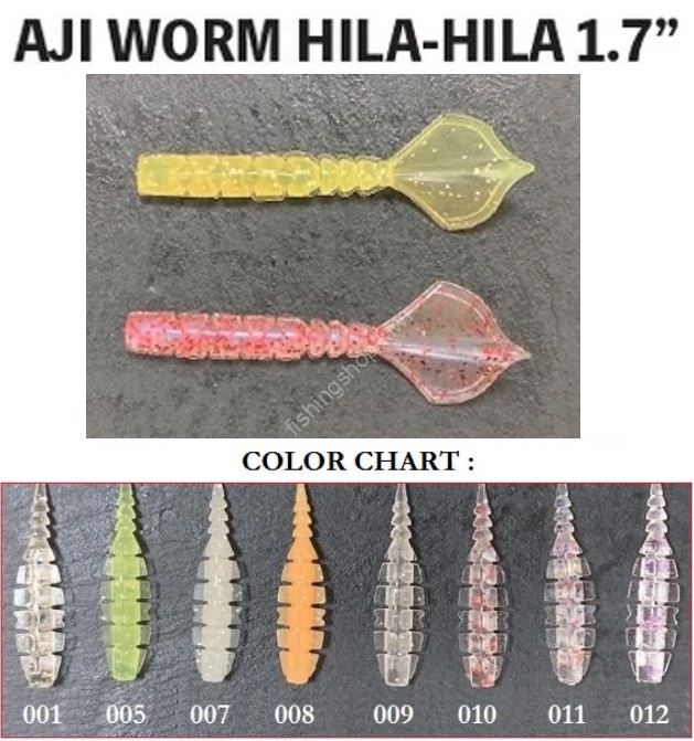 MUSTAD Aji Worm Hila-Hila 1.7" #011 Clear Luminous Merimero