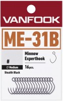 VANFOOK ME-31B Minnow Experthook Medium Wire #4 Stealth Black (16pcs)