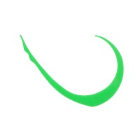 JACKALL BinBin Switch T + Nektie Micro Curly Wide (4pcs) #F-0102 Fluorescent Green