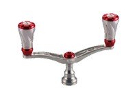 LIVRE 4636 Double Handle Wing 98 Knob For Daiwa #Titanium/Red