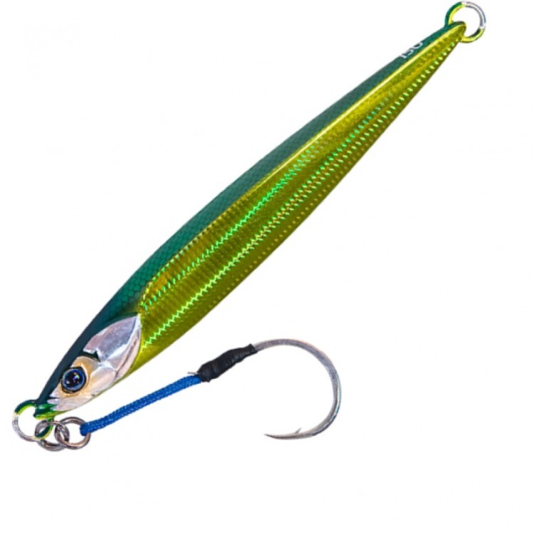 JACKALL BamBluz Jig Short 100g #Green Gold Slim Border Holo