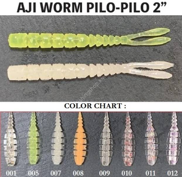 MUSTAD Aji Worm Pilo-Pilo 2 #010 UV Clear Red Lame Lures buy at