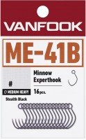 VANFOOK ME-41B Minnow Experthook Medium Heavy Wire #6 Stealth Black (16pcs)