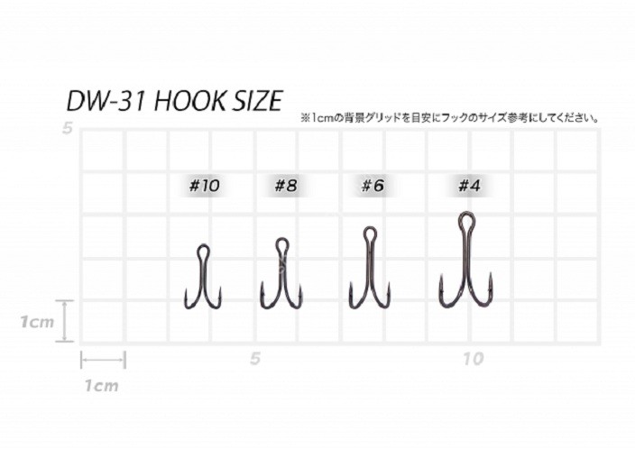 VANFOOK DW-31R Double Hook (7pcs) #4 Red