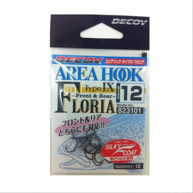 DECOY Area Hook Type IX Floria AH-9 [Silky Black] #12 (12pcs)