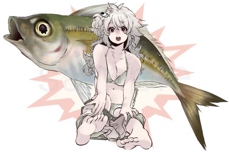 J-LIKE PRODUCT Fish Art Sticker #Aji