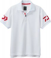 DAIWA Short Sleeve Polo Shirt DE-7906 120 White and Red