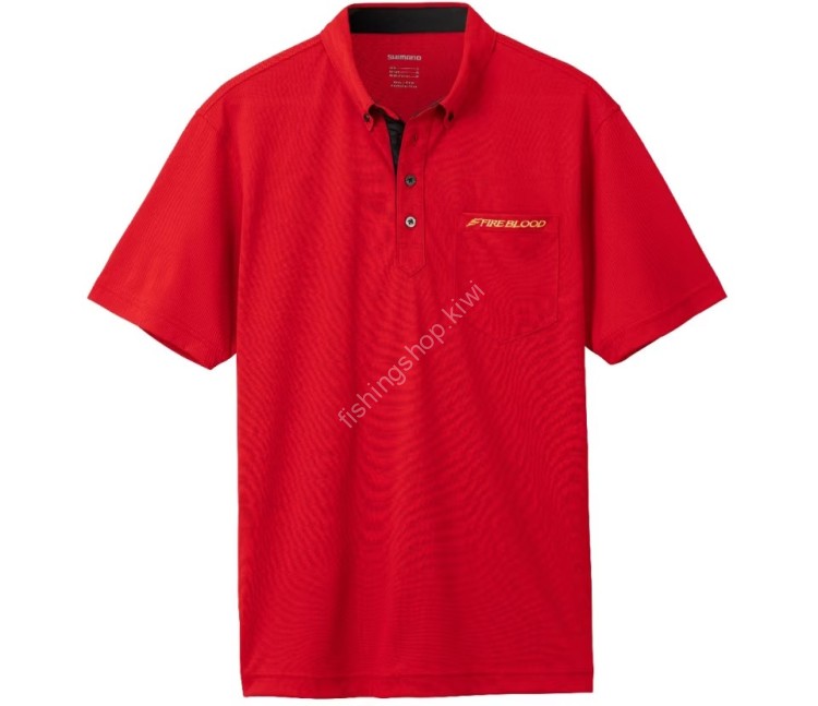 SHIMANO SH-123W Limited Pro Polo Shirt Blood Red L