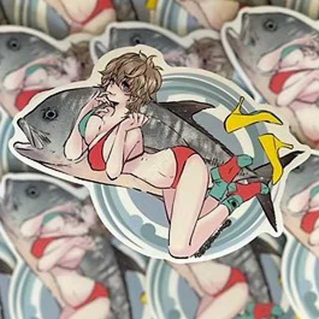 J-LIKE PRODUCT Fish Art Sticker #GT