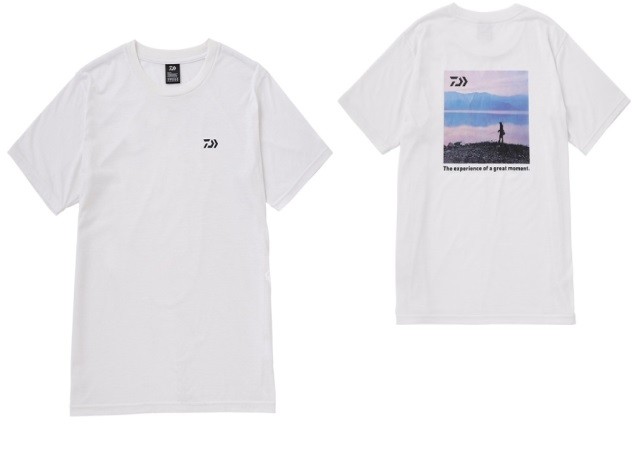 DAIWA DE-6923 Photo Print T-Shirt Lake (White) L