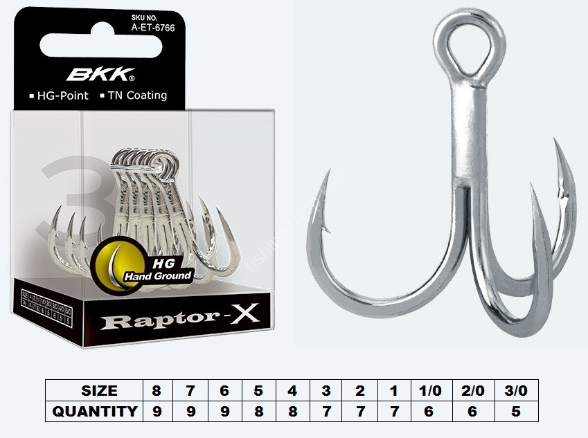 BKK Raptor-X #2/0 Bright Tin (6pcs) Hooks, Sinkers, Other buy at