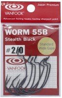 VANFOOK Offset Hook WORM-55G [Stealth Black] #20 (7pcs)