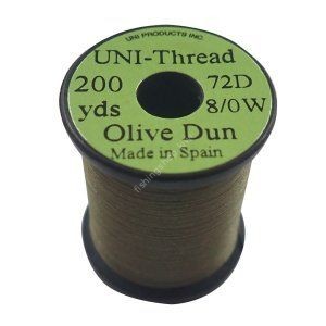 TIEMCO Uni 8/0 Waxed Midge Thread Olive Dun #266