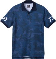 DAIWA DE-7906 Short Sleeve Polo Shirt (Navy Camo x White) M