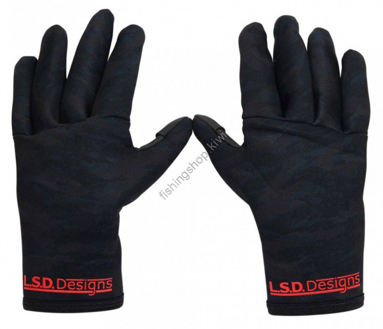 LSD FISHING GLOVE WG004 BLACK CAMO L SIZE L