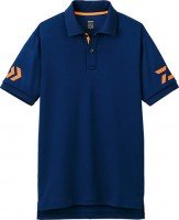 DAIWA Short Sleeve Polo Shirt DE-7906 140 Navy and Cherry Tomatoes