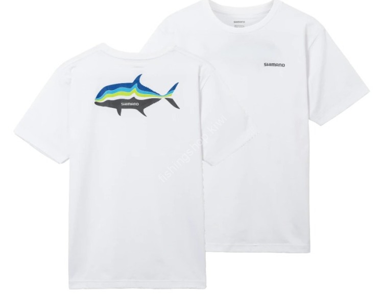 SHIMANO SH-005W Graphic Quick Dry T-shirt White 2XL
