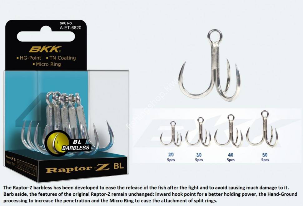 BKK Raptor-Z BL #3/0 Bright Tin (5pcs) Hooks, Sinkers, Other buy at