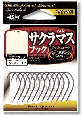 SASAME Sakura Masu Hook KT N-312 [Black] S (12pcs)
