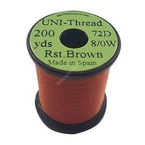 TIEMCO Uni 8/0 Waxed Midge Thread Rusty Brown #323