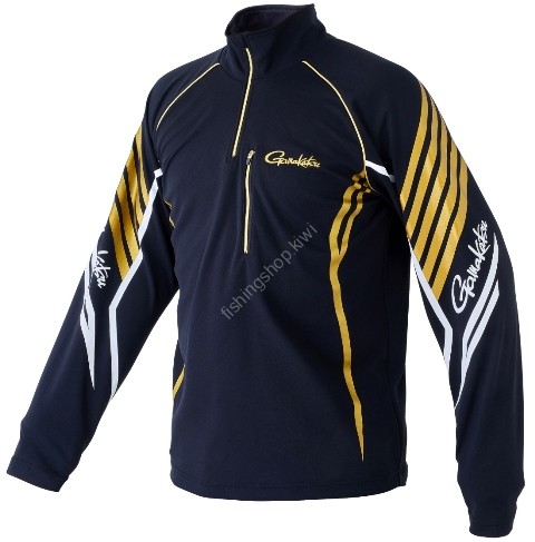 GAMAKATSU GM3697 Kokage Max Zip Shirt (Black x Gold) M
