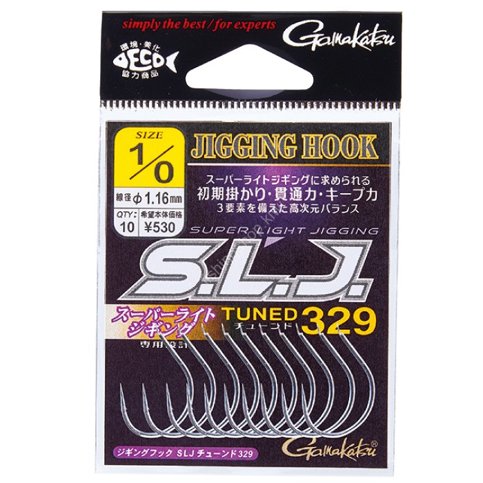 GAMAKATSU Jigging Hook S.L.J. Tuned 329 [Silver] #1 (12pcs)