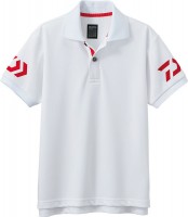 DAIWA Short Sleeve Polo Shirt DE-7906 140 White and Red