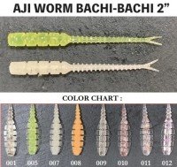 MUSTAD Aji Worm Bachi-Bachi 2" #010 UV Clear Red Lame