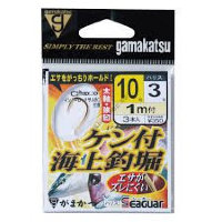 GAMAKATSU Offshore Fishing Hooks With Thread [Gold] #10 (3pcs)