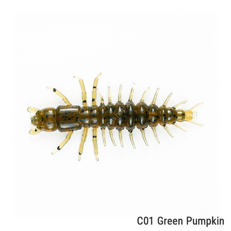 NIKKO Kasei 526 Zaza Hebitombo 3'' Sinking Lure #C01 Green Pumpkin (4pcs)