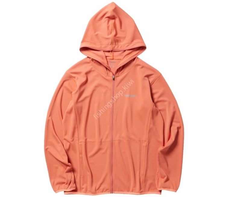 SHIMANO WJ-001V Sun Protection Zip-Up Hoodie (Salmon Pink) L