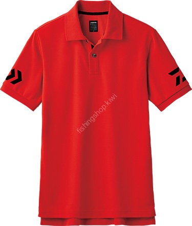 DAIWA Short Sleeve Polo Shirt DE-7906 140 Red and Black