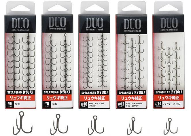 RyuwKu！ DUO Spearhead Ryuki Treble Hook [Matte Gunmetal] #8 (18pcs) Hooks