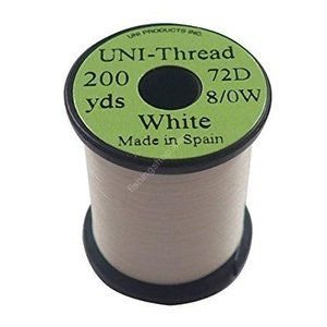 TIEMCO Uni 8/0 Waxed Midge Thread White #377