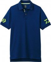 DAIWA Short Sleeve Polo Shirt DE-7906 L Navy and Sulfur Spring