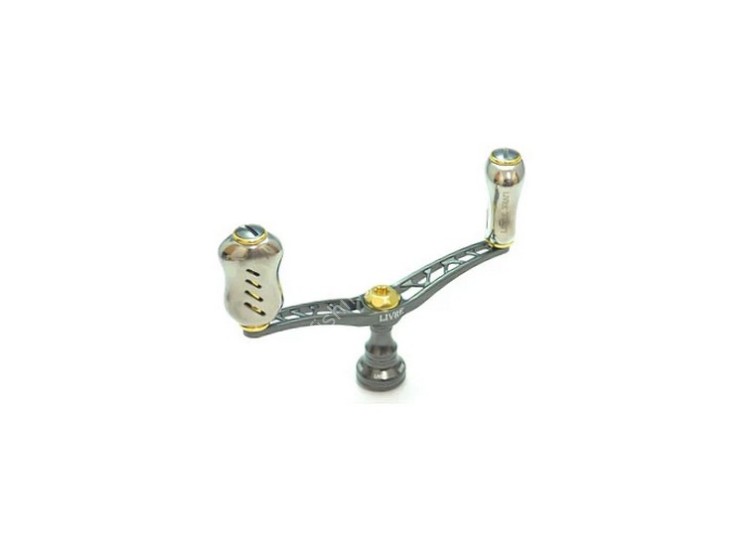LIVRE 3831 Double Handle Wing 100 Fino Knob for Shimano S2 #Gunmetal/Gold