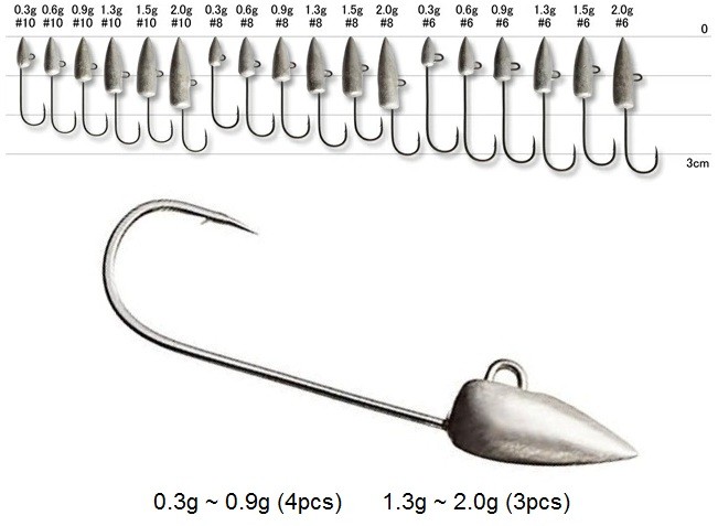 DAIWA Gekkabijin SW Light Jig Head SS Arrowhead 1.3g #8 (4pcs)