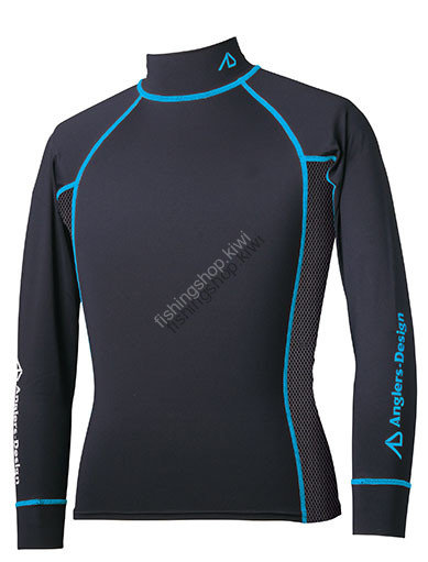 ANGLERS DESIGN ADU-03 BUG OFF RUSH GUARD BLUE STITCH L
