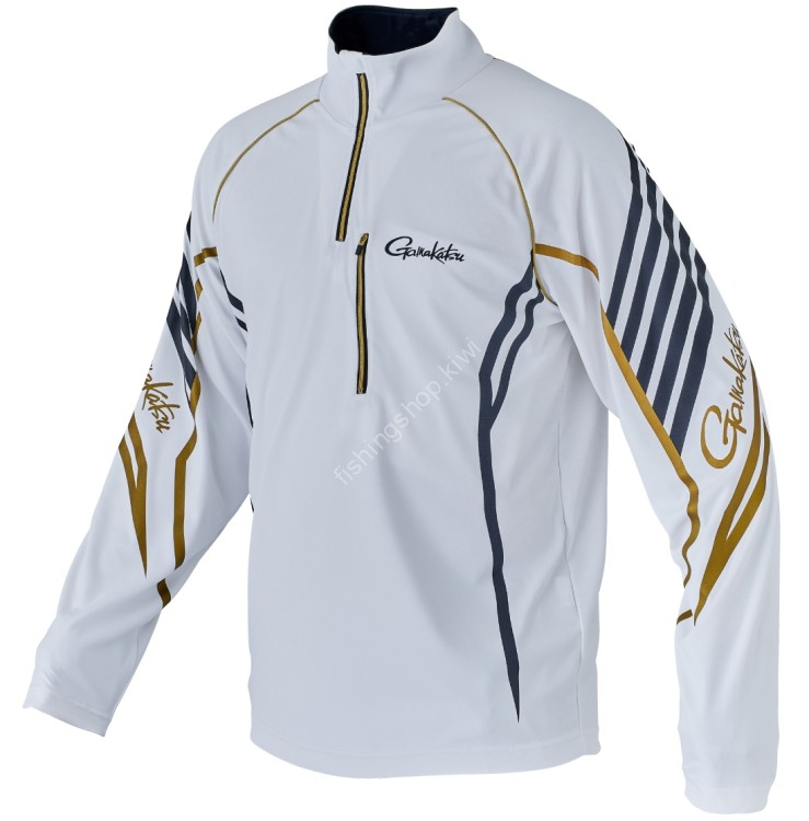 GAMAKATSU GM3697 Kokage Max Zip Shirt (White) LL