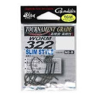 GAMAKATSU Worm 332 Slim Style [NS Black] #1/0 (7pcs)