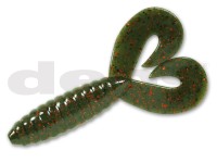 DEPS DeathAdder Grub Twin-Tail 4.5'' #30 Watermelon/Red Flake