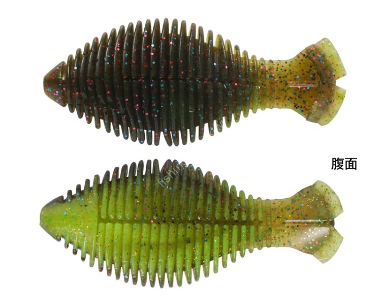 CORMORAN Viva Gill 2.5'' #068 Green Pumpkin Chartreuse/Rainbow MF (5pcs)