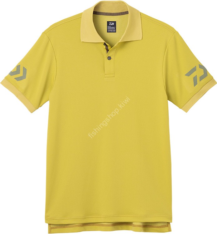 DAIWA DE-7906 Short Sleeve Polo Shirt (Smoke Yellow x Olive) M